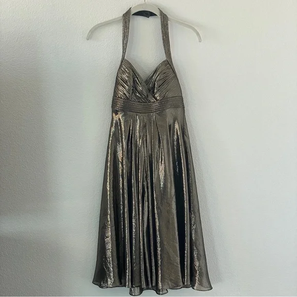 slim fit dress slacks Moonlight Sparkly Sleeveless Party Dress Shimmer Plunging Neckline Ivory/Silver / 2 / Mini